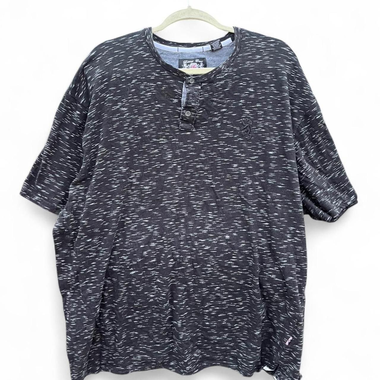 Lions Crest By English Laundry Henley Shirt - Men’s 4x - Dark Heather Pattern